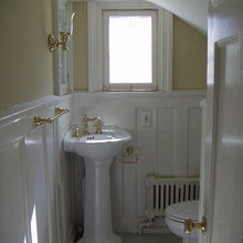 powder ceiling under stairs