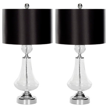 Safavieh Mercury Crackle Glass Table Lamps, Set of 2, Clear