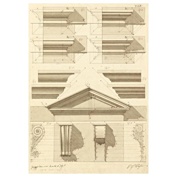 "Plate 52 for Elements of Civil Architecture, ca. 1818-1850" Paper Art, 23"x32"
