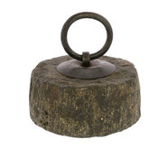 Heavy Rustic Stone Iron Door Stop | Weight Round Rough Industrial Farmhouse