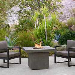 Ventura - Square Fire Table in Glacier Gray - Fire Pits