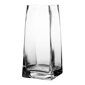 Cys Black Glass Square Vase Contemporary Vases By Cys Excel Inc