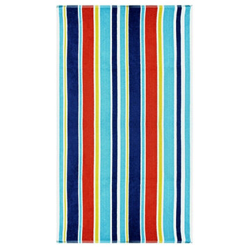 100% Egyptian Cotton Striped Pool Beach Towel, Oceana Striped