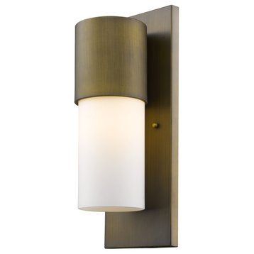 Contemporary Brushed Gold and White Wall Light