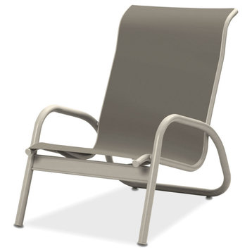 Gardenella Sling Stacking Poolside Chair, Textured Warm Gray, Augustine Oyster