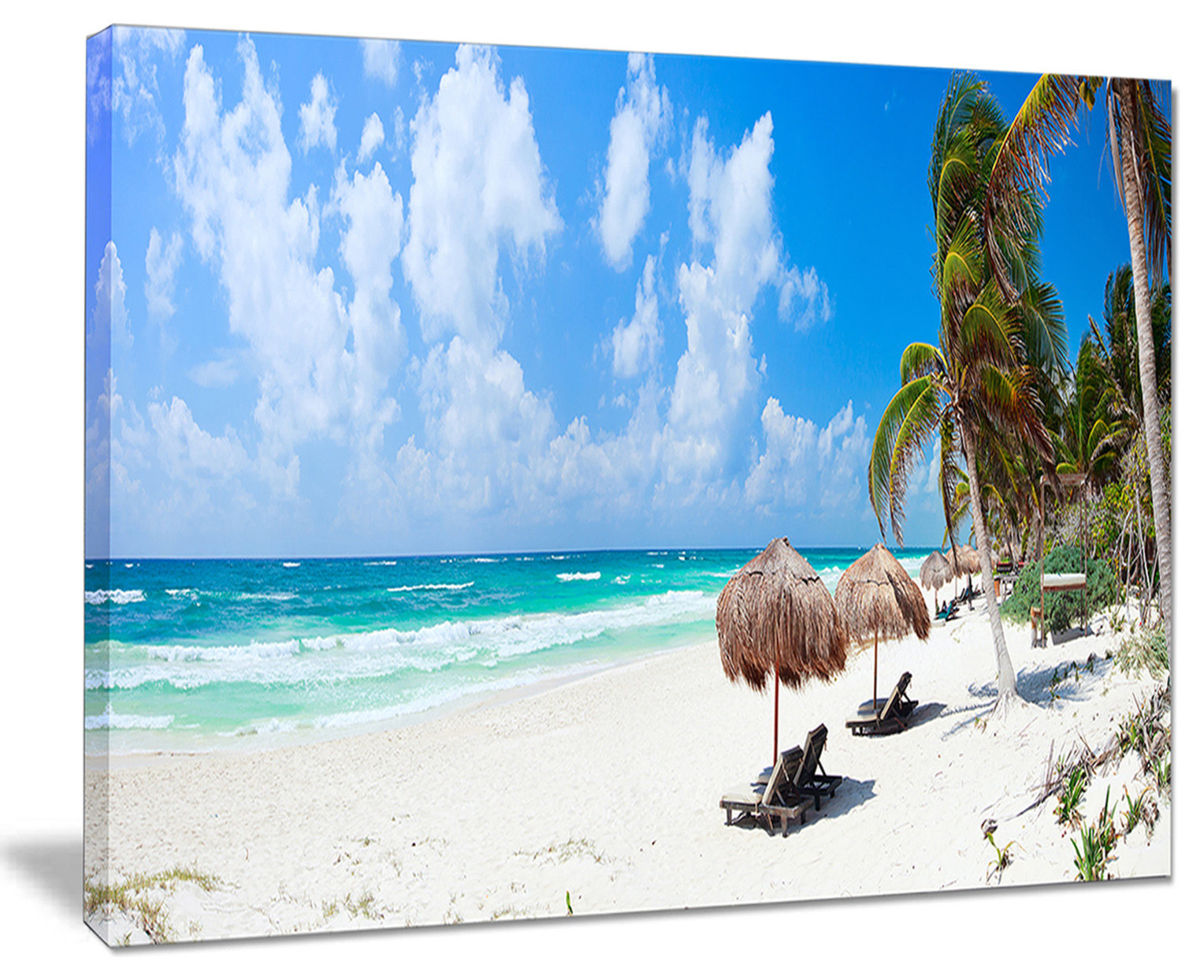 "Bright Caribbean Beach" Seashore Landscape Canvas Art Print, 20"x12 ...