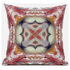 20" Red Orange Geo Tribal Suede Throw Pillow