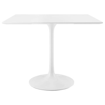 Lippa Square Wood Top Dining Table, White, 36"