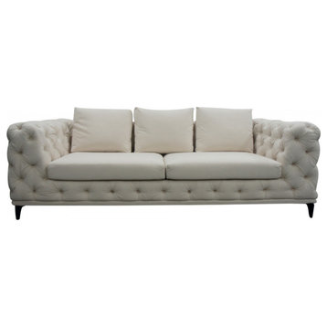 Romolo, Modern White Velvet Sofa