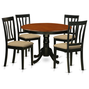 5 Pc Set With A Dining Table And 4 Dinette Chairs, Black