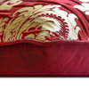 Red Jacquard  Pleated Dull Gold Damask 20"x20" Throw Pillow Cover - Damask Aurum