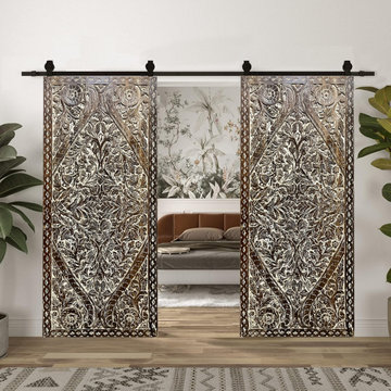 Vintage Coastal Carved Wood Doors