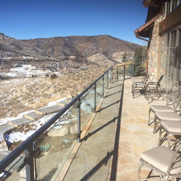 Mountain Home Exterior Glass Panel Handrail