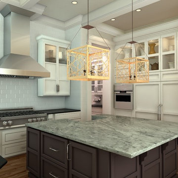 Farmhouse kitchen remodel featuring a ZLINE 597 Stainless Steel Wall Range Hood