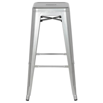 Highland Commercial Grade Barstool,  Silver Pearl (Set of 4)