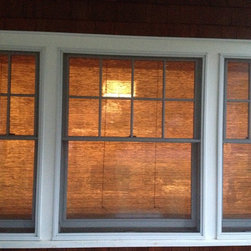 Woven Woods Outside Looking Inside - Roman Shades