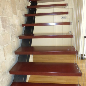 Contemporary floating stair case