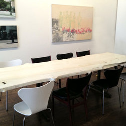 Bleached Maple Slab with Bronze Butterfly Inlays - Dining Tables