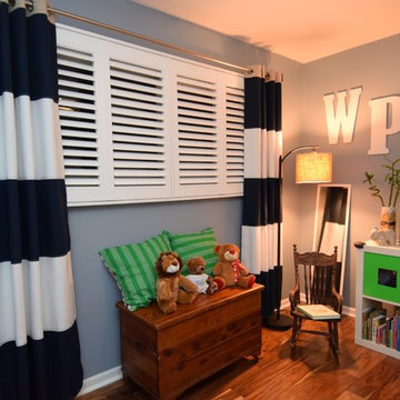 Baby Boy's Nursery with Plantation Shutters