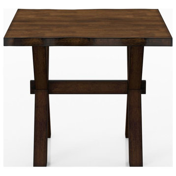 Furniture of America Bradden Transitional Solid Wood End Table in Walnut