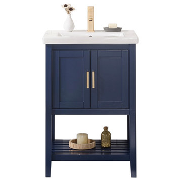 Legion Furniture Colby Single-Sink Vanity, Blue, 24"