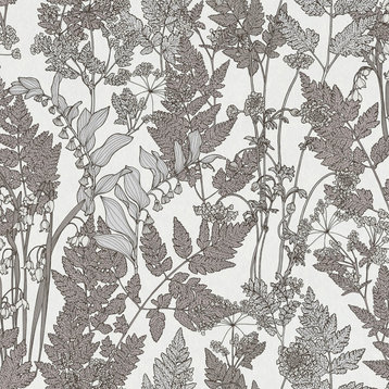 Ayla Light Grey Wildflowers Wallpaper Sample