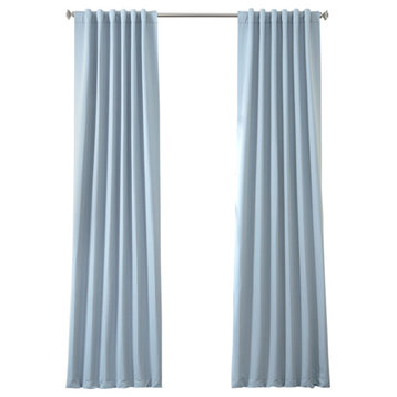 Frosted Blue Room Darkening Curtain, Set of 2, 50"x108"