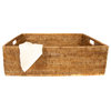 Artifacts Rattan™ Rectangular Basket with Cutout Handles, Honey Brown, 20"x16"x6"