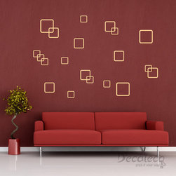 Set of 20 Rounded Squares wall decal - Wall Decals
