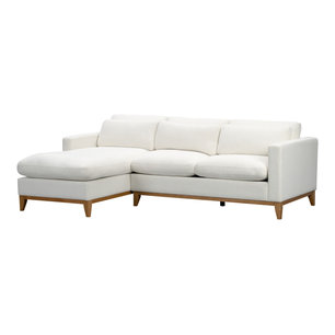 Salena 2-Piece Fabric Sectional With Chaise, White