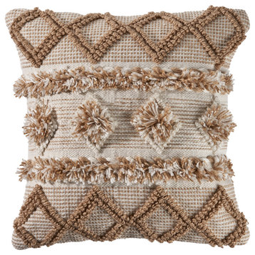 Soft Tufted Indoor/Outdoor Geometric Throw Pillow
