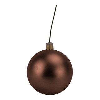 100Mm 4 Brown Matte Ball Ornament With Wire And Uv Coating - Contemporary  - Christmas Ornaments - by Queens of Christmas