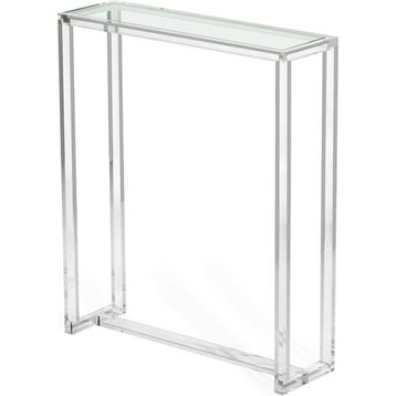 Ava Small Console, Clear, Clear Glass