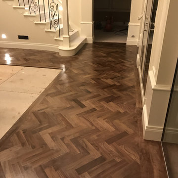 Walnut Herringbone with Walnut Border