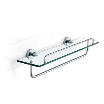 Meridian Wall Mounted Glass Shelf with Towel Bar