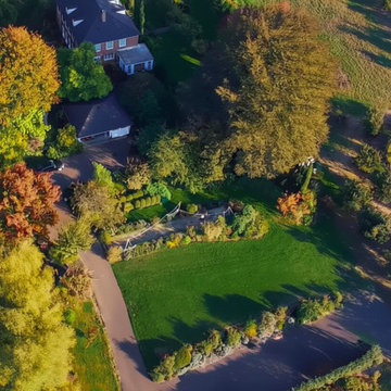 Aerial View of Rosemound Farm Estate Landscape in Oregon