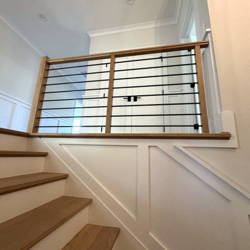 Project #140 | White Oak Staircase with Horizontal Bar Rail