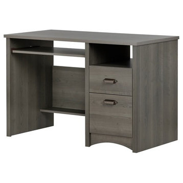 Atlin Designs Contemporary Wood Home Office Computer Desk in Gray Maple