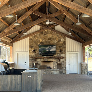 Original Face Sawn Box Beams and Original Face Reclaimed Antique Heart Pine Soli