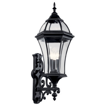 Kichler Townhouse 3 Light Large Outdoor Wall Sconce in Black