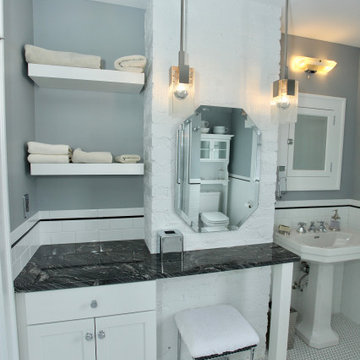 Guest Bathroom Grey and White