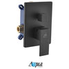 Aqua Piazza Set, 8" Ceiling Mount Square Rain Shower and Handheld, Matte Black