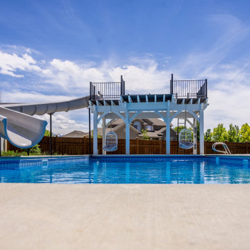 Entertainment Size | Pergola Pool Diving Deck & Slide