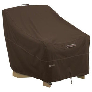 Small 22 NeverWet Platinum Square Patio Table Cover/Ottoman Cover Black and Tan Weave