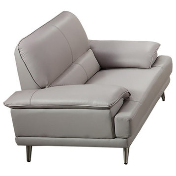 American Eagle Furniture Leather Accent Chair in Gray