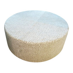 DECORATIVE PILLOWS MIAMI - Circle Eyes Round Ottoman, 40" - Footstools And Ottomans