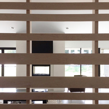 maple slat wall screen