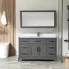 Vanity Art Bathroom Vanity Set With Engineered Marble Top, 60", Gray, Standard Mirror