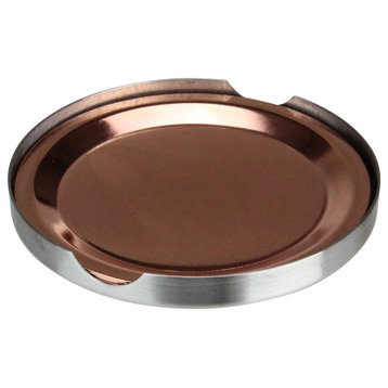 Set of 4 Stainless Steel Copper Finish Tabletop Coasters - 3.75"