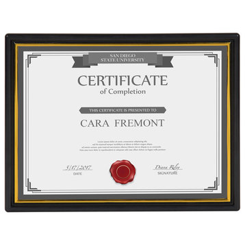 Corporate Document Picture Frame, Set Of 12, Black 8.5X11